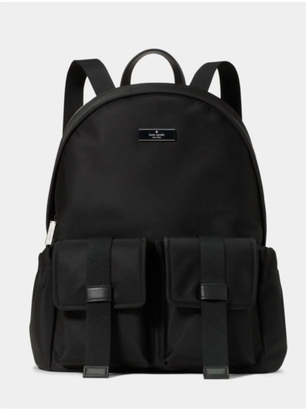 kate spade Black Nylon Backpack with Front Flap Pockets